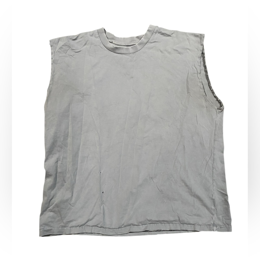 Elwood Men's Gray Sleeveless Shirt Distressed Destroyed‎